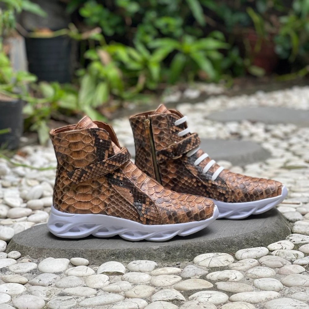 Python Snakeskin High Top Sneakers